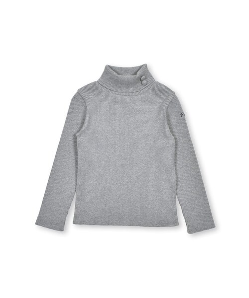 BeBe（ベベ）の「【日本製】くるみボタン付きテレコニット(80～150cm)（ニット/セーター・キッズ・ピンク/ホワイト/グレー/ブラック・110）」の3枚目の写真