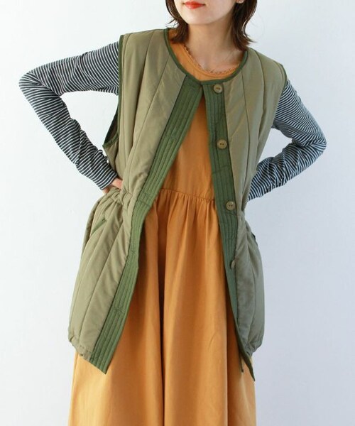 Crisp（クリスプ）の「ミリタリーキルティングベスト[c8R3302]（ベスト