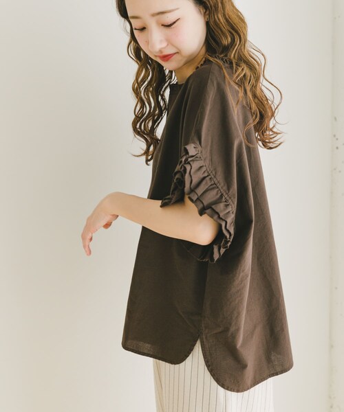 ITEMS URBANRESEARCH(アイテムズ アーバンリサーチ)の「ダブルフリルブラウス(シャツ/ブラウス・レディース・SRP/WHT/BRN・FREE)」の19枚目の写真