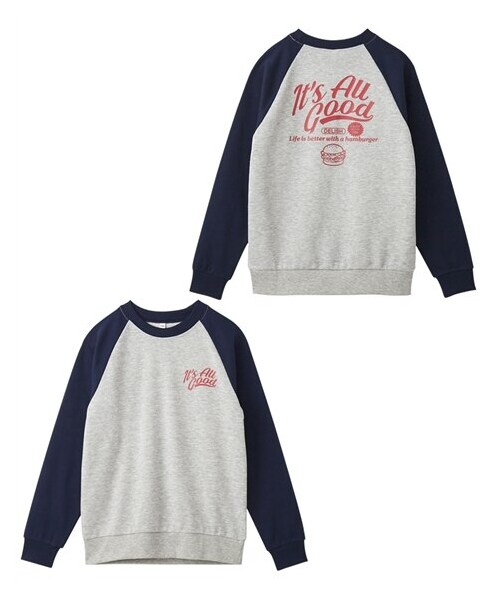 nissen（ニッセン）の「プリントスウェットトレーナー（男の子・女の子）（スウェット・キッズ・ブルー/杢グレー×ネイビー/グリーン/黒・140/150/160）」の8枚目の写真