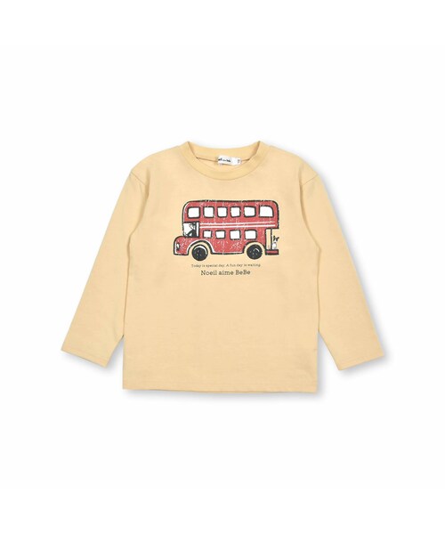 Noeil aime BeBe(ノイユエイムベベ)の「ロンドンバスTシャツ(80~130cm)(Tシャツ/カットソー・キッズ・イエロー/グリーン・110)」の1枚目の写真