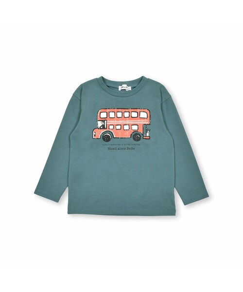 Noeil aime BeBe(ノイユエイムベベ)の「ロンドンバスTシャツ(80~130cm)(Tシャツ/カットソー・キッズ・イエロー/グリーン・110)」の2枚目の写真