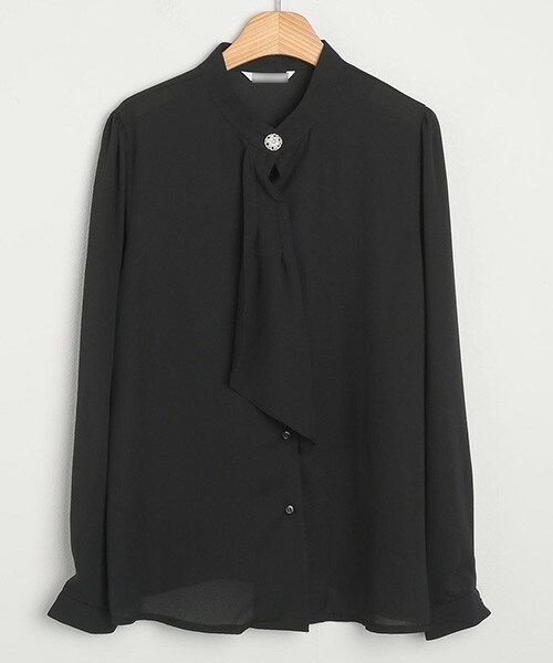 DHOLIC（ディーホリック）の「フェイクパールボウタイウブラウス（シャツ/ブラウス・レディース・ブラック/アイボリー/グレー/ベージュ・FREE）」の2枚目の写真