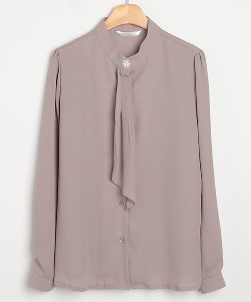 DHOLIC（ディーホリック）の「フェイクパールボウタイウブラウス（シャツ/ブラウス・レディース・ブラック/アイボリー/グレー/ベージュ・FREE）」の4枚目の写真