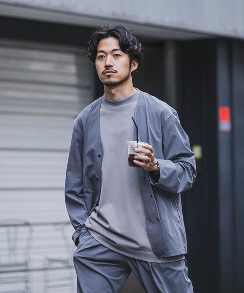 タスランナイロンノーカラーブルゾン