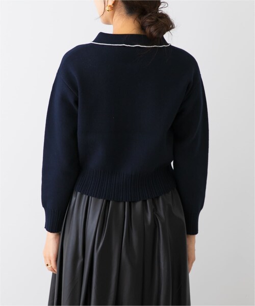 URBAN RESEARCH ROSSO（アーバンリサーチロッソ）の「F by ROSSO　コットンカシミヤ衿パールニット（ニット/セーター・レディース・OFF WHITE/GRAY/NAVY・Free）」の13枚目の写真