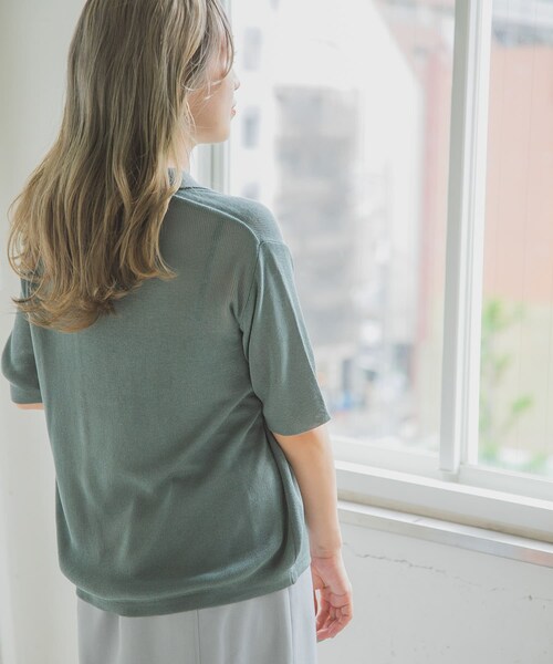 ITEMS URBANRESEARCH（アイテムズ アーバンリサーチ）の「ポロニットTシャツ（ポロシャツ・レディース・BLU/BEG/CHA・FREE）」の19枚目の写真
