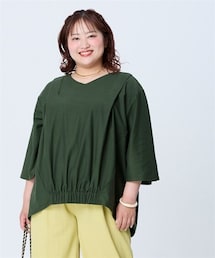 nissen | ＜大きいサイズ＞【スッキリ見え設計】体のラインをひろいにくい脇切替コクーンチュニック(抗菌防臭)(チュニック)