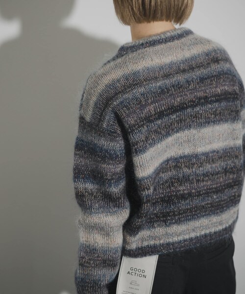 THE GOODLAND MARKET（ザグッドランドマーケット）の「cwtch　PSYCHEDELIC KNIT TOPS（ニット/セーター・レディース・NAVY/YELLOW・Free）」の9枚目の写真