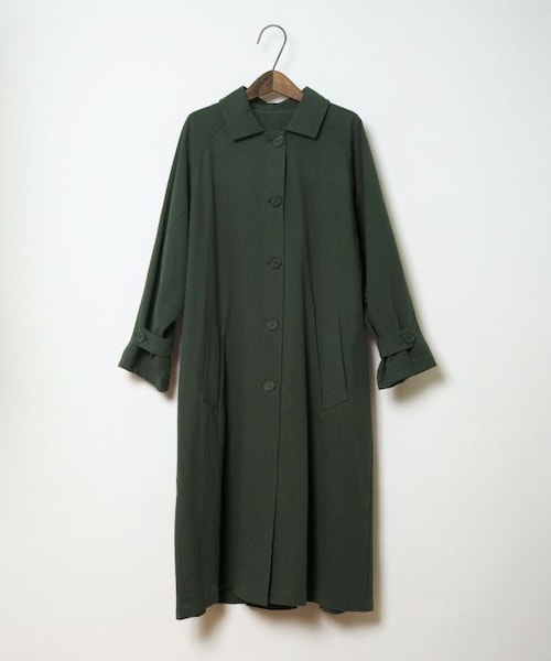 Crisp（クリスプ）の「ステンカラーコート[c8R3307]（ステンカラーコート・レディース・ベージュ/グリーン・FREE）」の4枚目の写真