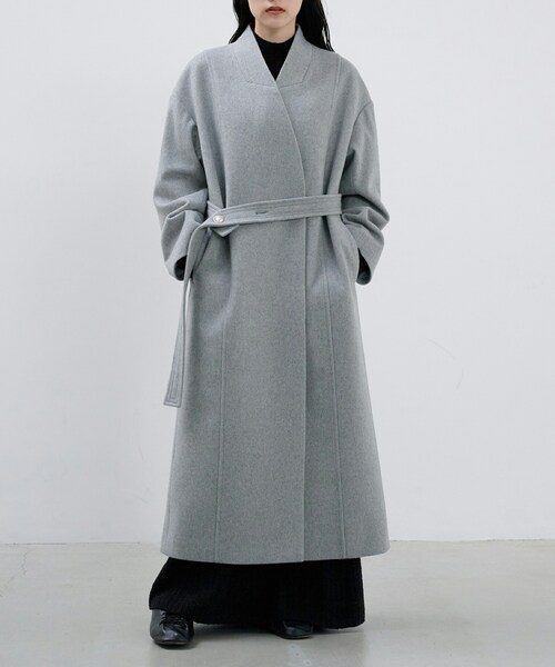 SIWEM（シウム）の「SUPER140S MELTON COAT（ノーカラーコート