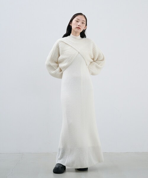 SIWEM（シウム）の「BOUCLE KNIT DRESS（ワンピース・レディース・ホワイト・F）」の4枚目の写真