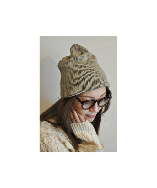 hippiness（ヒッピネス）の「マウンテンニットハット（ニットキャップ/ビーニー・レディース・ホワイト/ベージュ/ブラック・one）」の3枚目の写真