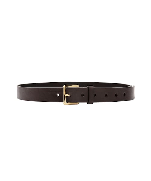 JNBY(ジェーエヌビーワイ)の「Scquare Buckled Leather Belt(ノーカラージャケット・レディース・ブラウン/ブラック・ONE SIZE)」の1枚目の写真