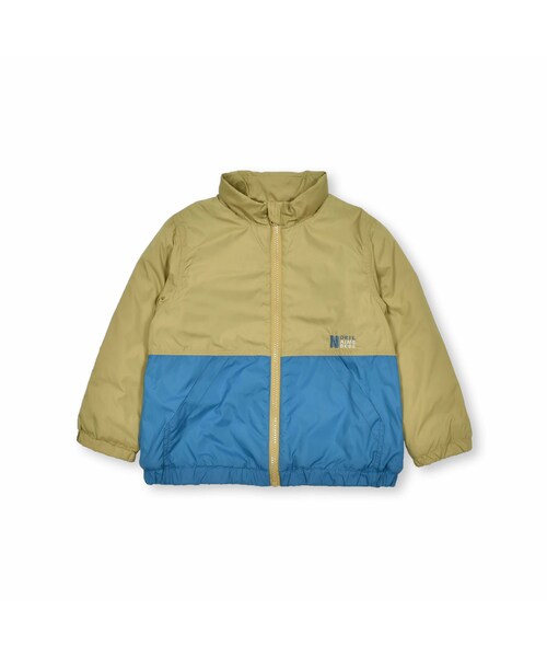 Noeil aime BeBe(ノイユエイムベベ)の「タフタ配色裏フリースジャケット(90~130cm)(ナイロンジャケット・キッズ・ブルー/ピンク・110)」の1枚目の写真