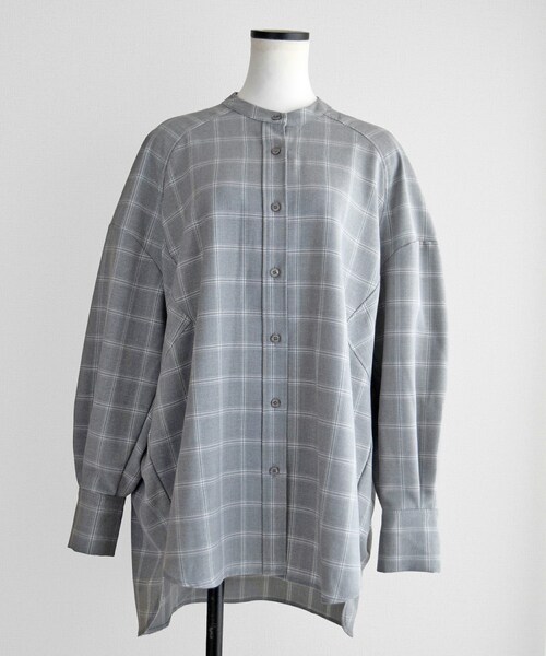 Marient(マリエント)の「チェックオーバーシャツ(シャツ/ブラウス・レディース・グレー/その他・FREE)」の1枚目の写真