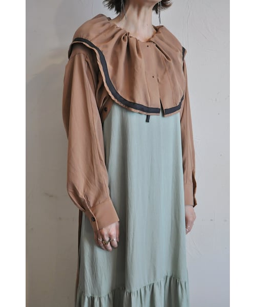 RehersalL（リハーズオール）の「2wayシャツボレロ（カーディガン/ボレロ・レディース・ホワイト/ブラウン/ブラック・one）」の3枚目の写真