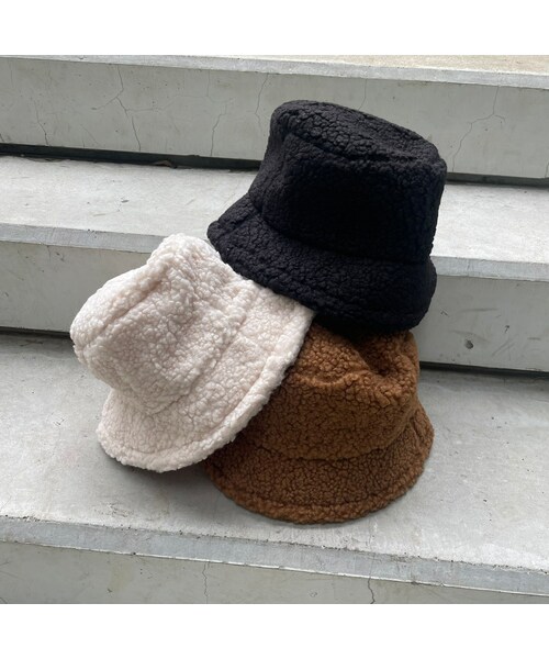 copine(コピン)の「ボアバケットハット(3color)(ハット・レディース・アイボリー/ブラウン/ブラック・ワンサイズ)」の1枚目の写真