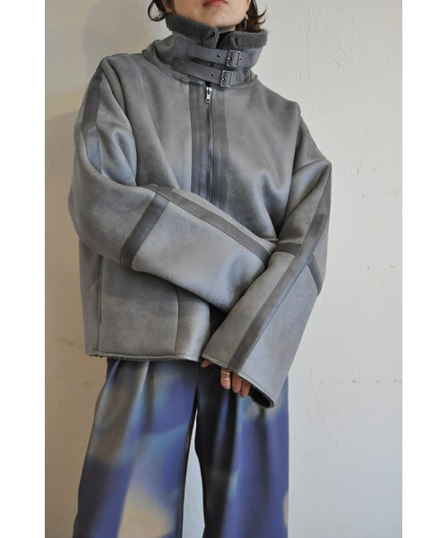 blanc basque（ブランバスク）の「エシカルムートンショートコート（ムートンコート・レディース・ベージュ/グレー/ブラック・one）」の3枚目の写真