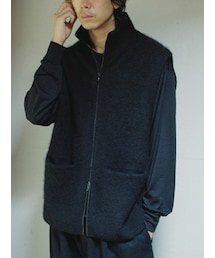 LIDNM | CASHMERE HARD MILLED ZIP VEST(ベスト)
