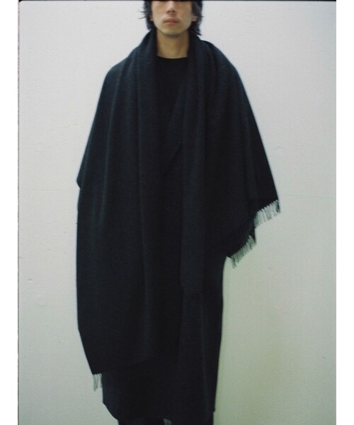 LIDNM（リドム）の「BABY WOOL BLANCKET STOLE（ストール/ショール・メンズ・ブラック・F）」の9枚目の写真