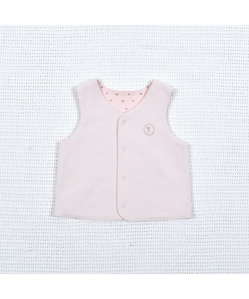 fillot de bebe reduction（フィヨデュベベルダクティオン）の「フリースリバーシブルベスト (60-90cm)（ベスト・キッズ・ブルー/ホワイト/ピンク・ワンサイズ(60-90cm)/ﾜﾝｻｲｽﾞ）」の3枚目の写真