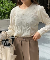 DHOLIC（ディーホリック）の「フェイクパールリンクルブラウス（シャツ/ブラウス）」