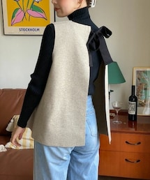 DHOLIC | ウール混サイドボタンリボンベスト(ベスト)