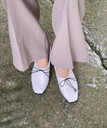 DHOLIC | スクエアトゥリボンフラットシューズ(ドレスシューズ)