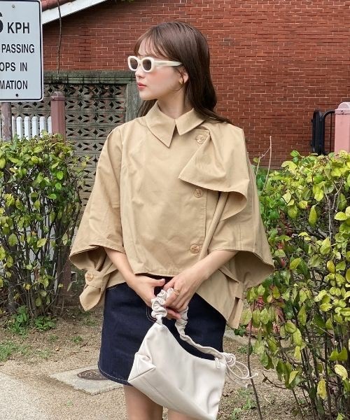 DHOLIC(ディーホリック)の「トレンチライクケープジャケット(トレンチコート・レディース・ベージュ・FREE)」の1枚目の写真