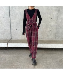 copine | 起毛チェック柄サロペット(サロペット/オーバーオール)