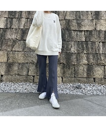 copine | センタースリットワッフルフレアパンツ（ネイビー）(その他パンツ)