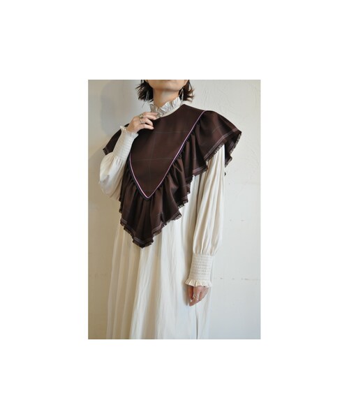 RehersalL(リハーズオール)の「チェックフリンジベスト(ベスト・レディース・グレー/ブラウン・one)」の2枚目の写真