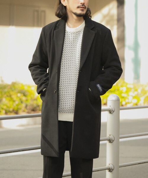 ITEMS URBANRESEARCH(アイテムズ アーバンリサーチ)の「ウールブレンドチェスターコート(チェスターコート・メンズ・GRY/NVY/BLK・M/L)」の5枚目の写真