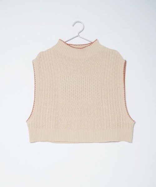 Crisp（クリスプ）の「パターンミックスニットベスト[c1R3342]（ベスト・レディース・アイボリー/イエロー・FREE）」の3枚目の写真