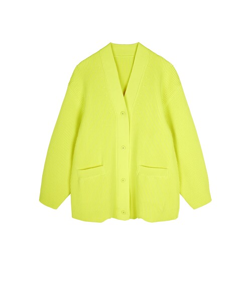 JNBY(ジェーエヌビーワイ)の「Oversized V-neck Cardigan(カーディガン/ボレロ・レディース・イエロー/ピンク/ホワイト・36/38/40)」の1枚目の写真