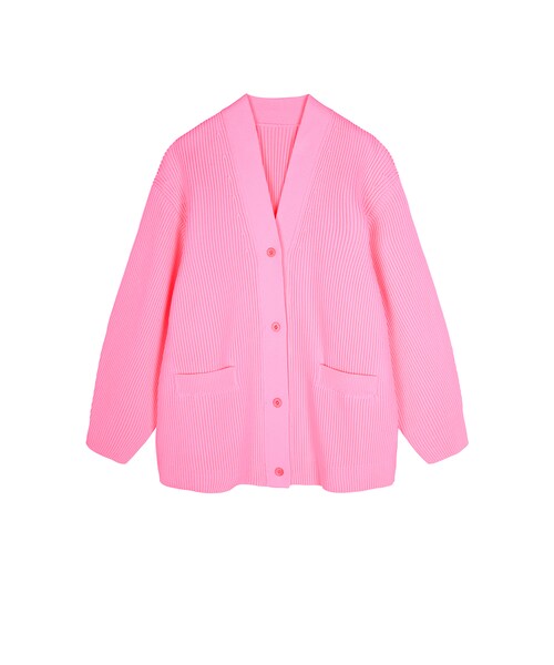 JNBY(ジェーエヌビーワイ)の「Oversized V-neck Cardigan(カーディガン/ボレロ・レディース・イエロー/ピンク/ホワイト・36/38/40)」の3枚目の写真