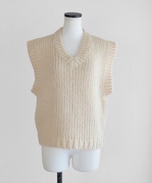 Marient | Vネックニットベスト【アルパカ混】(ベスト)