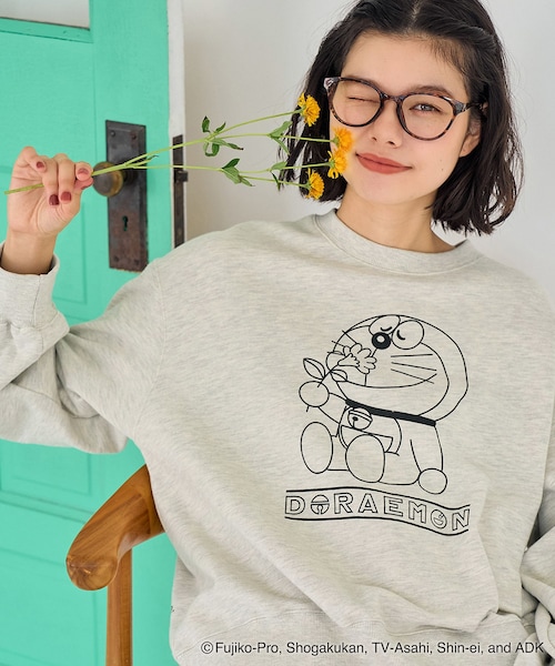 ROPE' PICNIC(ロペピクニック)の「【ドラえもんコレクション】裏毛スウェット(スウェット・レディース・ライトグレー/ピンク・38)」の1枚目の写真