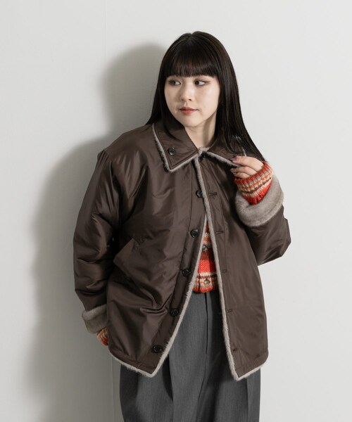 THE GOODLAND MARKET（ザグッドランドマーケット）の「&her　Reversible Fur Blouson（テーラードジャケット・レディース・BLACK/BROWN・Free）」の22枚目の写真