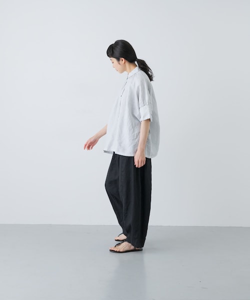かぐれ(カグレ)の「Honnete Half-Sleeve Gather Shirts(シャツ/ブラウス・レディース・Ice Grey/Coral/Bk Choco・one)」の16枚目の写真