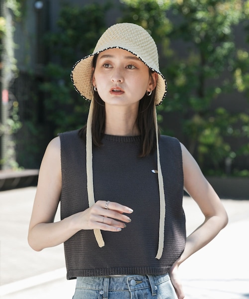 SENSE OF PLACE by URBAN RESEARCH（センスオブプレイスバイアーバンリサーチ）の「ボンネットベルハット（ハット・レディース・IVORY/BLACK・one）」の4枚目の写真