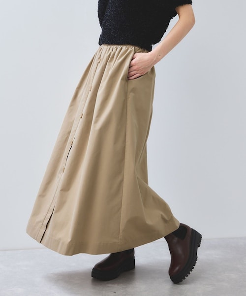 VIS（ビス）の「【WEB限定】フロントボタンフレアスカート（スカート・レディース・ブラック/ベージュ/オレンジ・F）」の4枚目の写真