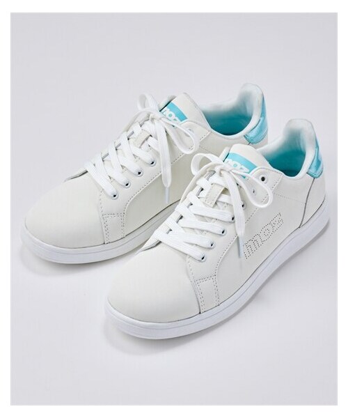 nissen（ニッセン）の「【ゆったり幅広】moz（モズ）軽量レースアップスニーカー（ワイズ４Ｅ）（スニーカー・メンズ・黒/ホワイト×グリーン/ホワイト×シルバー/ホワイト×コルク調/ホワイト×オーロラ・23.5cm/4E/24.0cm/4E/24.5cm/4E/25.0cm/4E/25.5cm/4E/26.0cm/4E/26.5cm/4E/27.0cm/4E）」の4枚目の写真