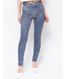 GYDA | ミドルウエストラメスキニーデニムパンツ(デニムパンツ)