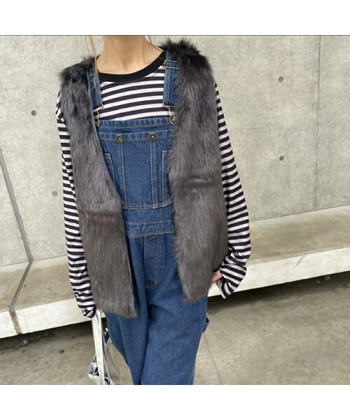 copine(コピン)の「ファーベスト(3color)(ベスト・レディース・チャコール/ベージュ/ブラウン・F)」の1枚目の写真