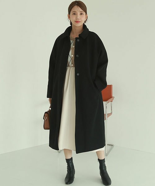 DHOLIC（ディーホリック）の「キルト裏地ウール混2WAYロングコート（その他アウター・レディース・ブラック/クリーム/モカ・FREE）」の2枚目の写真