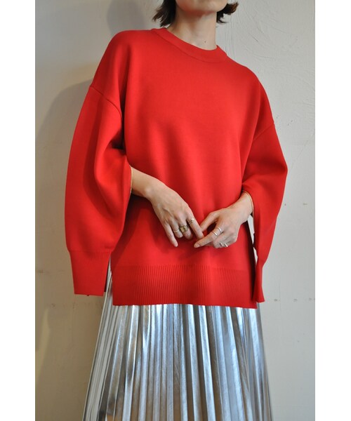 --（--）の「ジップスリーブニット（ニット/セーター・レディース・ブラック/レッド/ホワイト・one）」の3枚目の写真