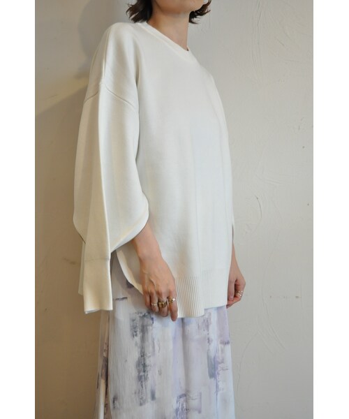 --（--）の「ジップスリーブニット（ニット/セーター・レディース・ブラック/レッド/ホワイト・one）」の2枚目の写真