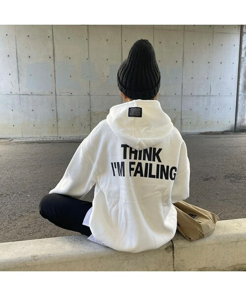 copine(コピン)の「フードラベル付きバックプリントパーカー(ホワイト)(パーカー・レディース・ホワイト・F)」の1枚目の写真